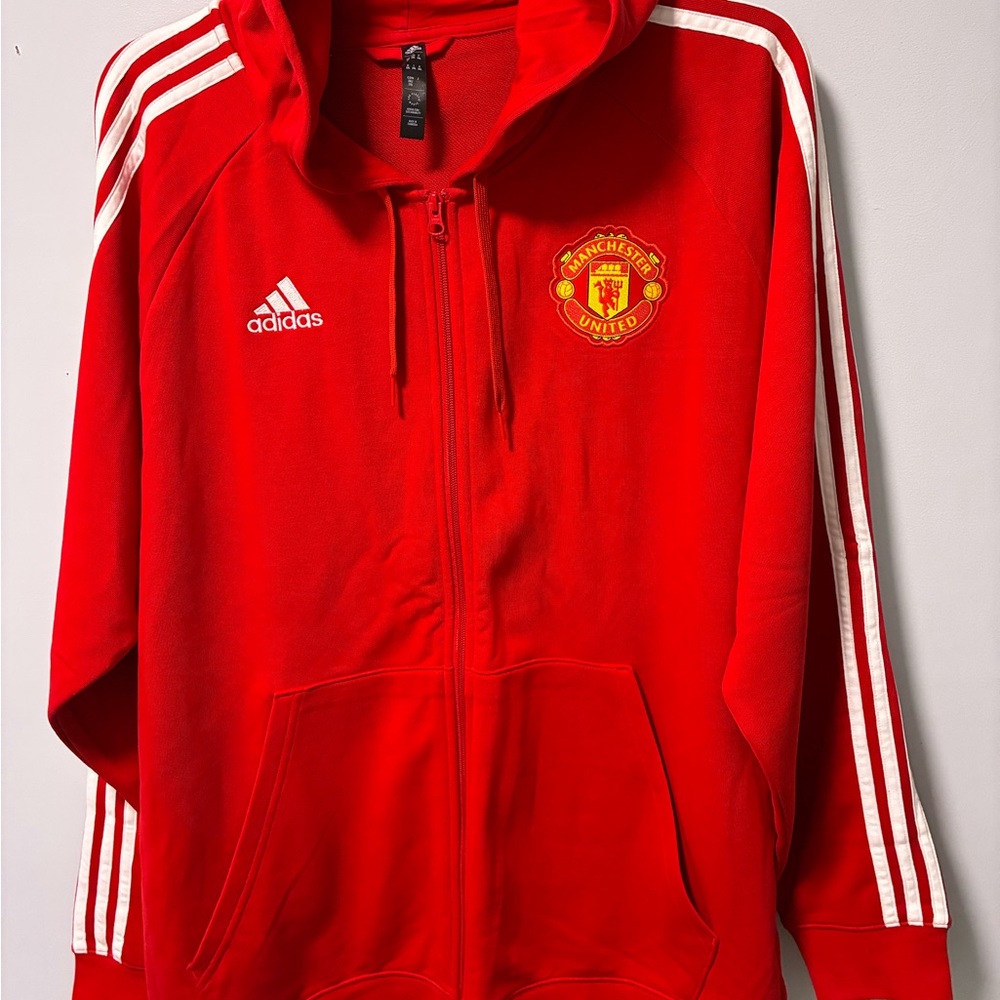 Adidas Manchester United full zip hoodie French Terry NWOT